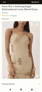 Farm Rio x Anthropologie Embroidered Linen Blend Dress